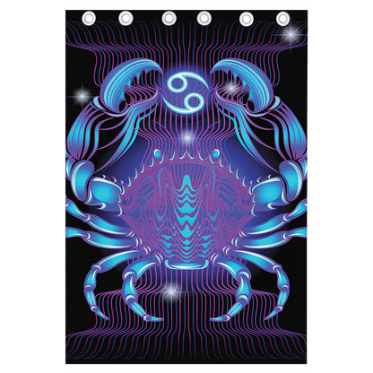 Dark Cancer Zodiac Sign Print Curtain