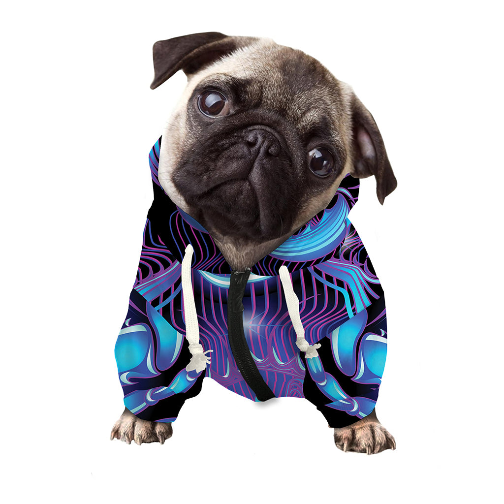 Dark Cancer Zodiac Sign Print Dog Zip Up Hoodie