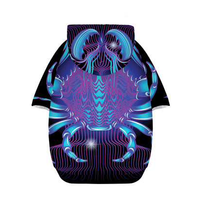 Dark Cancer Zodiac Sign Print Dog Zip Up Hoodie