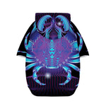 Dark Cancer Zodiac Sign Print Dog Zip Up Hoodie