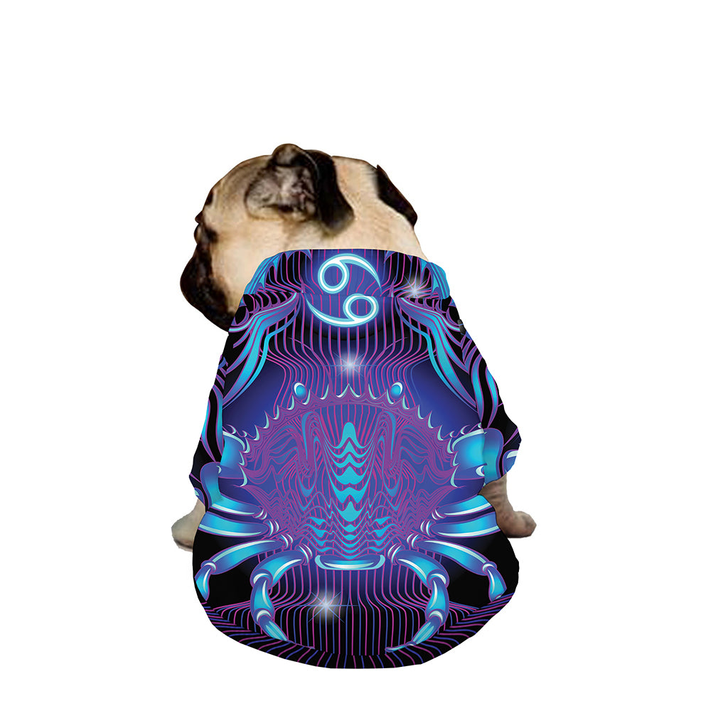 Dark Cancer Zodiac Sign Print Dog Zip Up Jacket