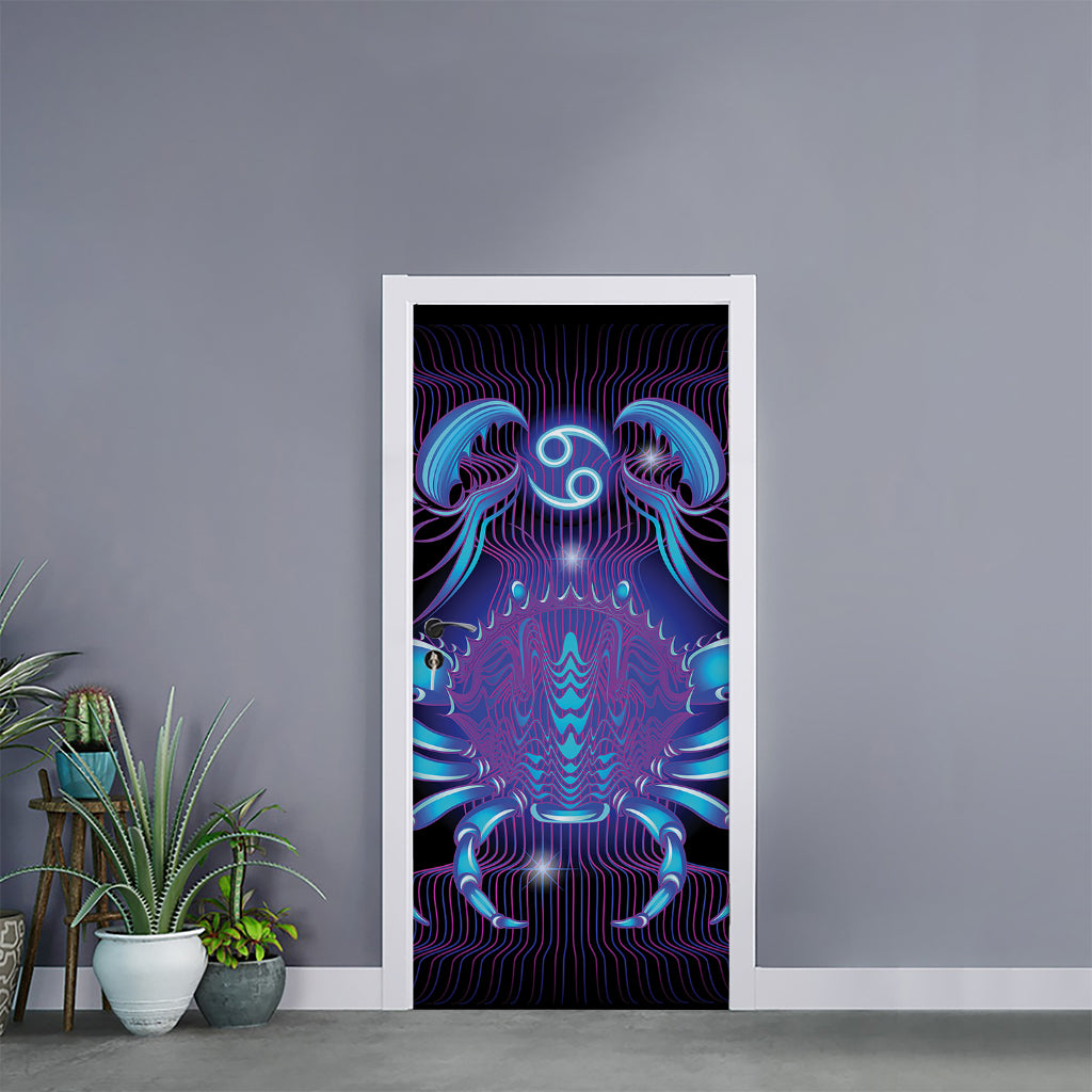 Dark Cancer Zodiac Sign Print Door Sticker
