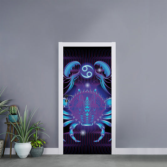Dark Cancer Zodiac Sign Print Door Sticker