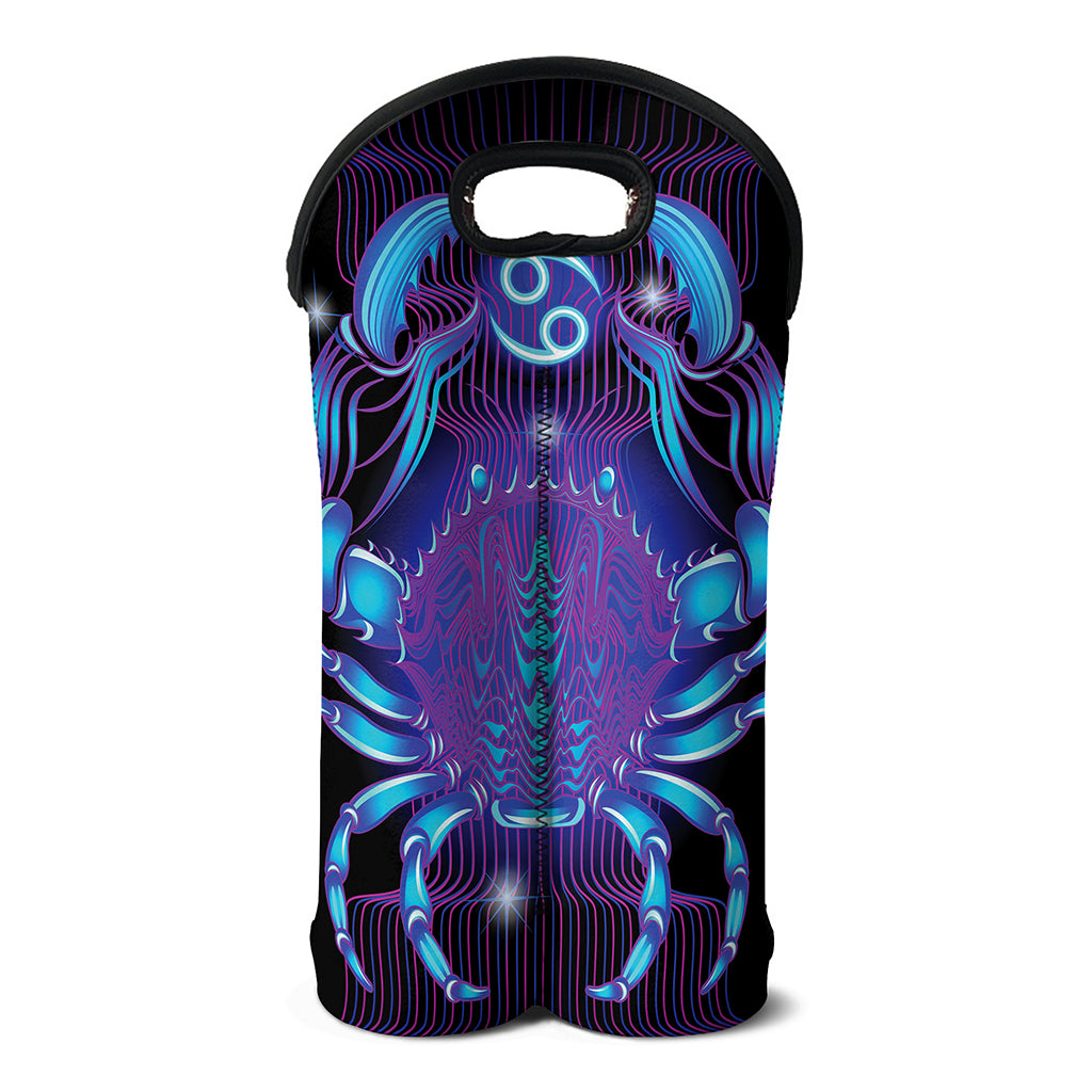 Dark Cancer Zodiac Sign Print Double Neoprene Wine Tote