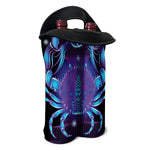 Dark Cancer Zodiac Sign Print Double Neoprene Wine Tote