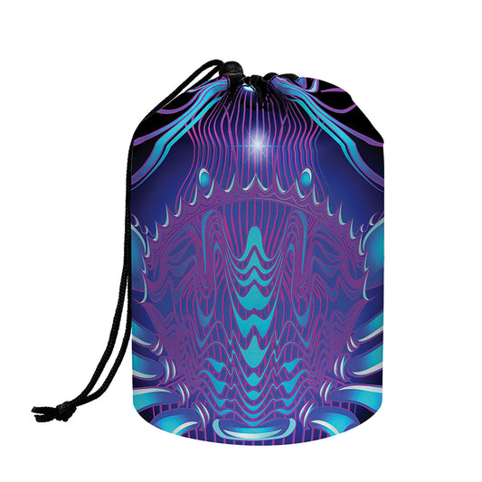 Dark Cancer Zodiac Sign Print Drawstring Makeup Bag