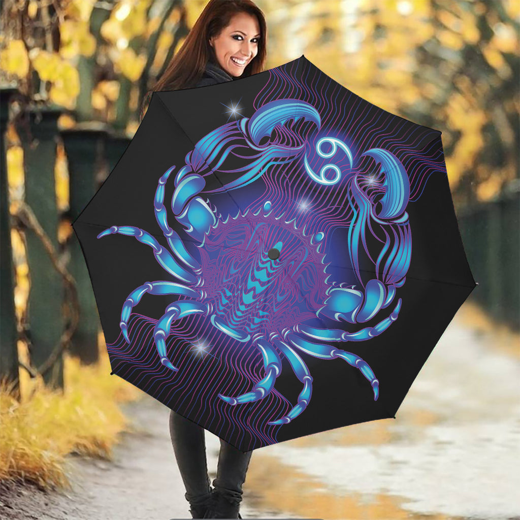 Dark Cancer Zodiac Sign Print Foldable Umbrella