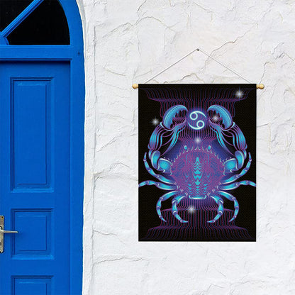 Dark Cancer Zodiac Sign Print Garden Flag