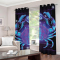Dark Cancer Zodiac Sign Print Grommet Curtains