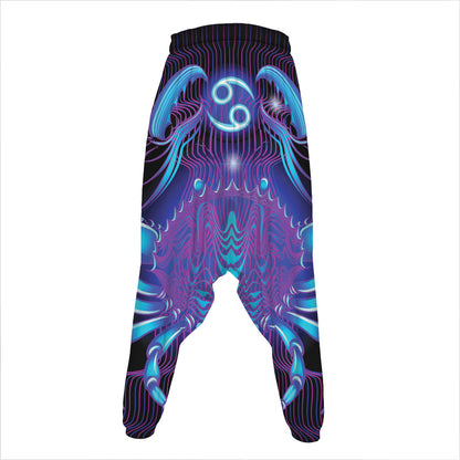 Dark Cancer Zodiac Sign Print Hammer Pants