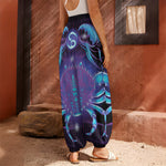Dark Cancer Zodiac Sign Print Harem Pants