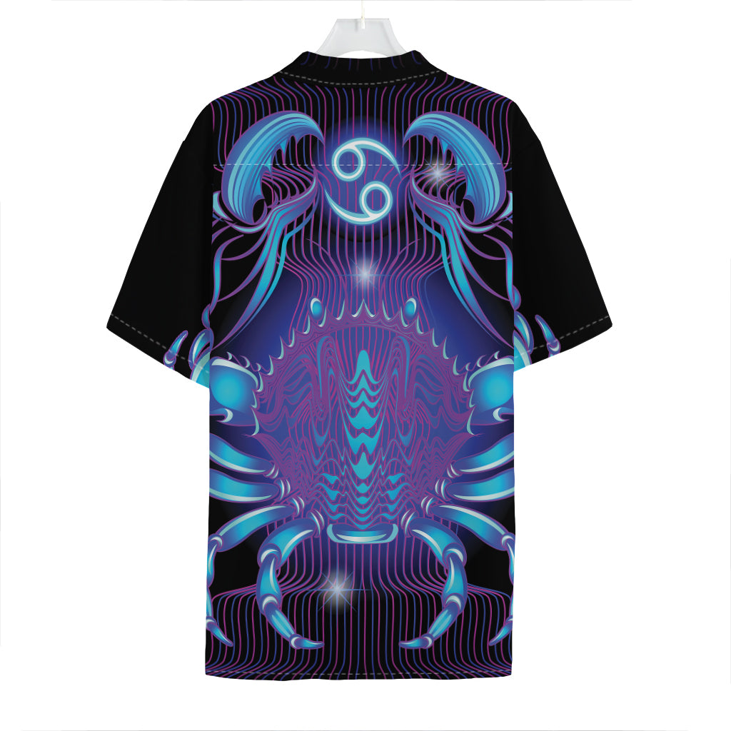 Dark Cancer Zodiac Sign Print Hawaiian Shirt