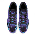 Dark Cancer Zodiac Sign Print High Top Leather Sneakers