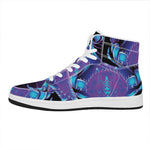 Dark Cancer Zodiac Sign Print High Top Leather Sneakers