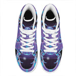 Dark Cancer Zodiac Sign Print High Top Leather Sneakers