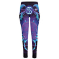 Dark Cancer Zodiac Sign Print High-Waisted Pocket Leggings