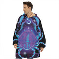 Dark Cancer Zodiac Sign Print Hoodie Blanket