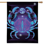 Dark Cancer Zodiac Sign Print House Flag