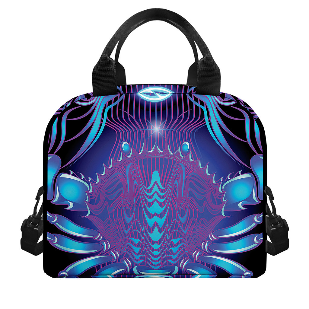 Dark Cancer Zodiac Sign Print Insulated Lunch Bag