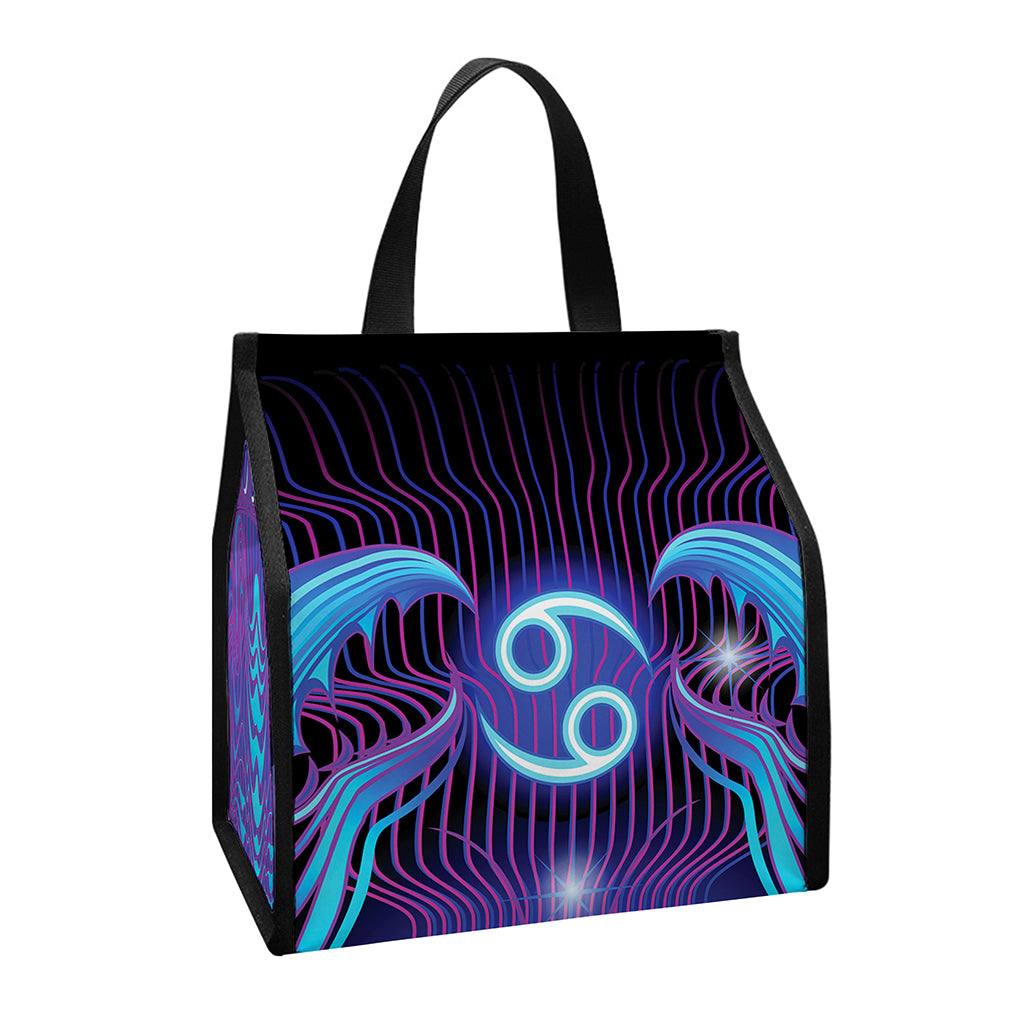Dark Cancer Zodiac Sign Print Insulated Lunch Tote