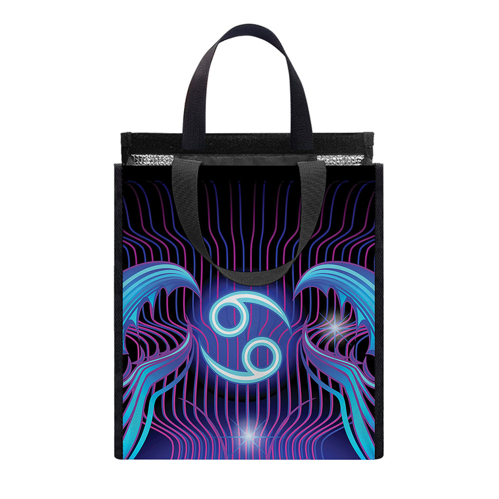 Dark Cancer Zodiac Sign Print Insulated Lunch Tote