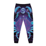 Dark Cancer Zodiac Sign Print Jogger Pants