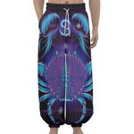 Dark Cancer Zodiac Sign Print Lantern Pants