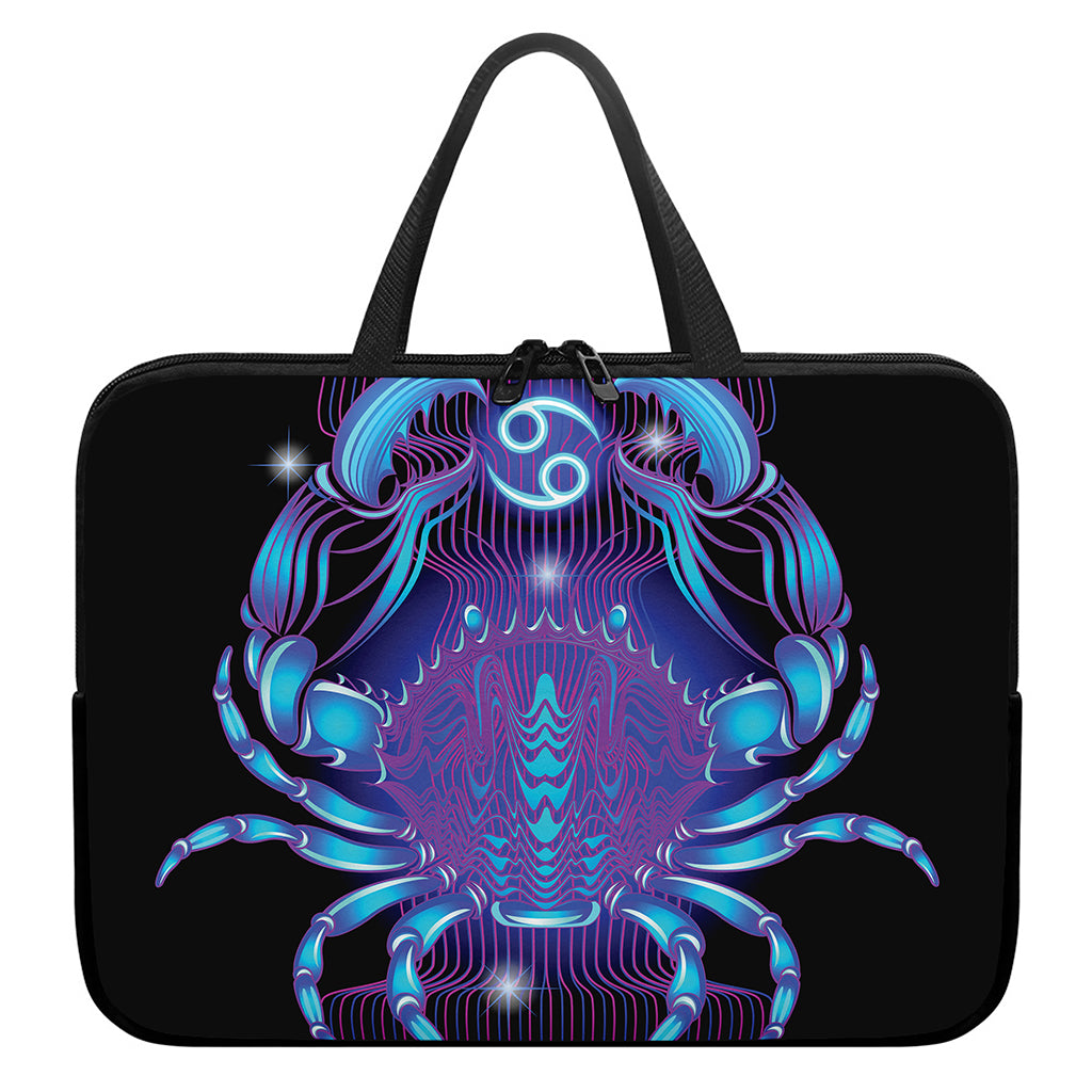 Dark Cancer Zodiac Sign Print Laptop Sleeve With Handle