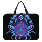 Dark Cancer Zodiac Sign Print Laptop Sleeve With Handle