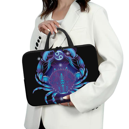Dark Cancer Zodiac Sign Print Laptop Sleeve With Handle