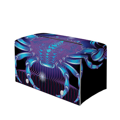Dark Cancer Zodiac Sign Print Leather Tissue Box Cover