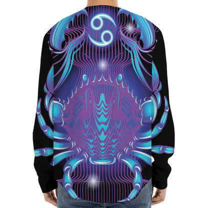 Dark Cancer Zodiac Sign Print Long Sleeve Baseball Jersey