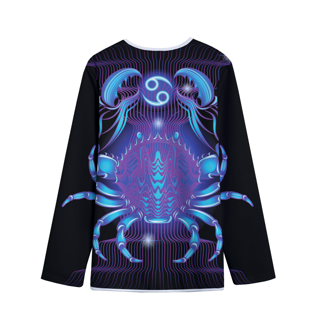 Dark Cancer Zodiac Sign Print Long Sleeve Short Coat