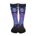 Dark Cancer Zodiac Sign Print Long Socks