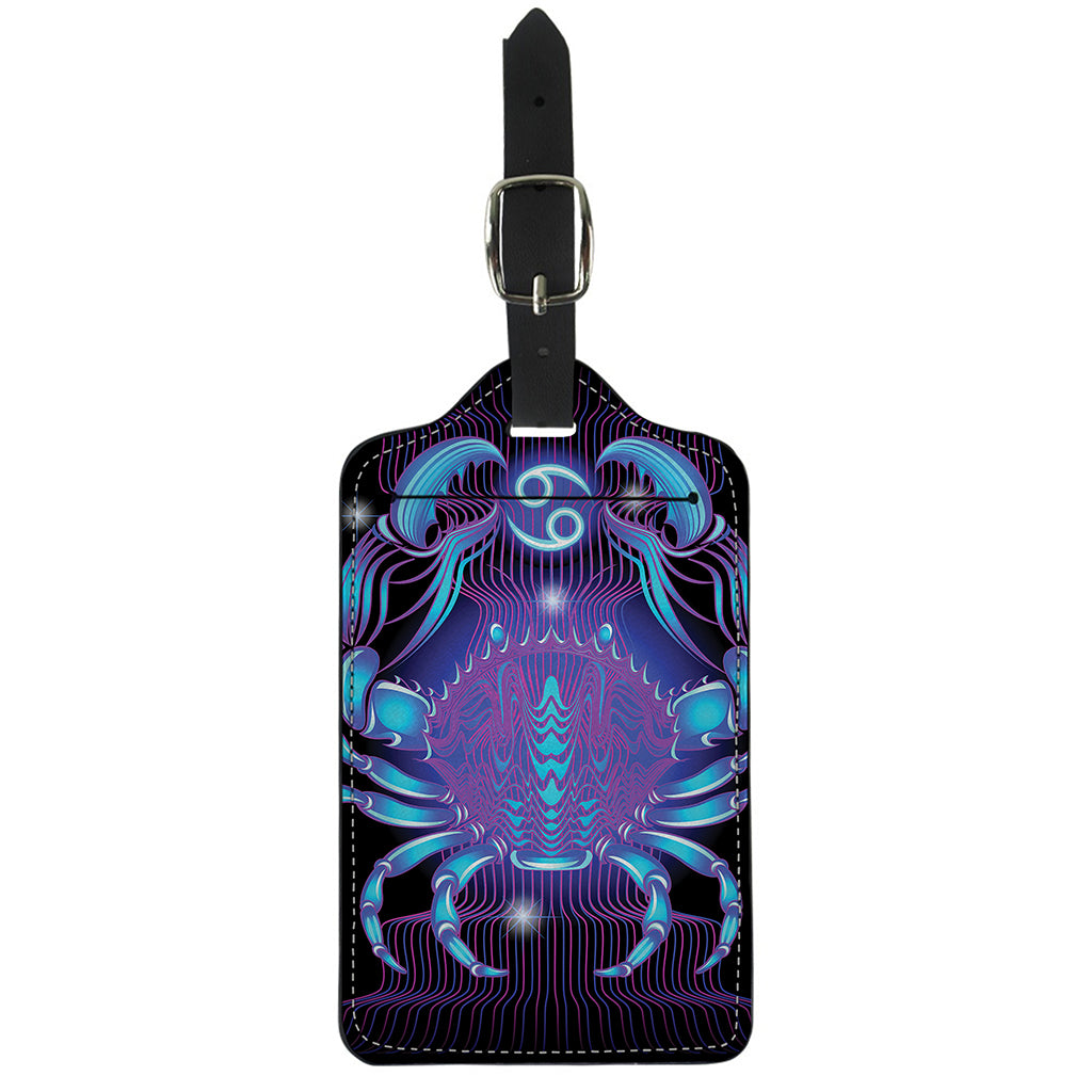 Dark Cancer Zodiac Sign Print Luggage Tag