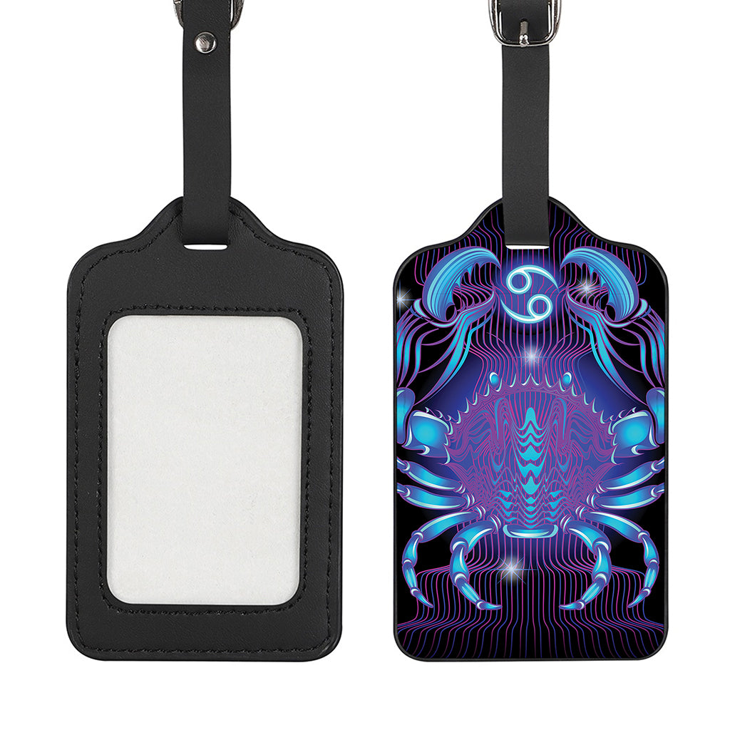Dark Cancer Zodiac Sign Print Luggage Tag