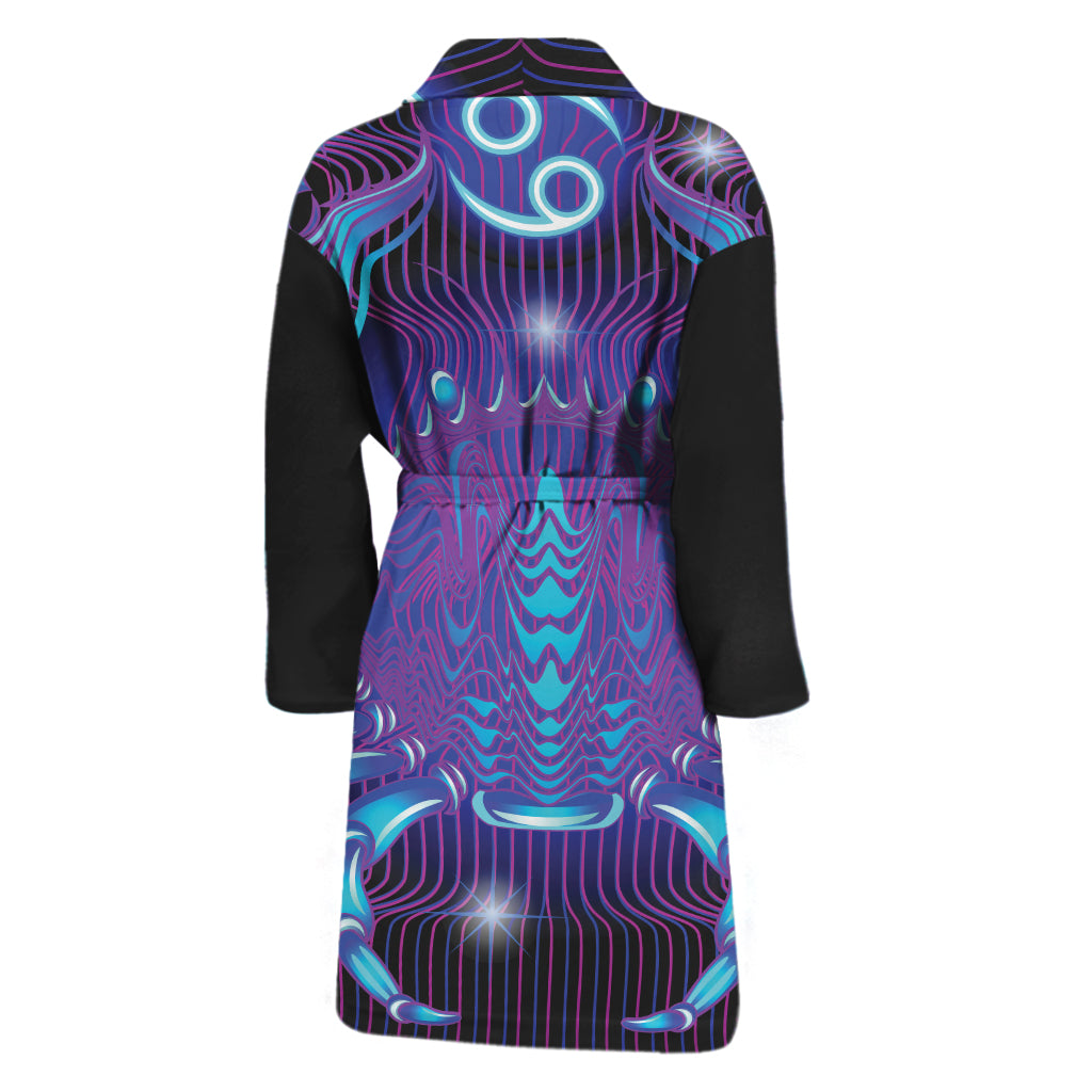 Dark Cancer Zodiac Sign Print Men's Bathrobe