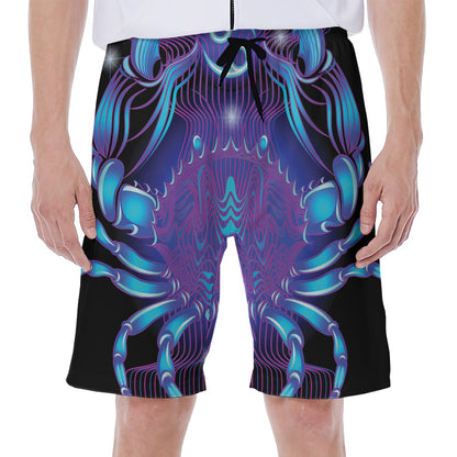 Dark Cancer Zodiac Sign Print Men's Beach Shorts
