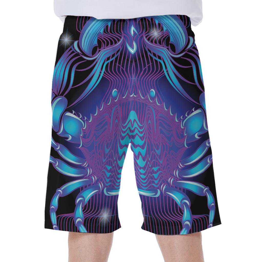 Dark Cancer Zodiac Sign Print Men's Beach Shorts