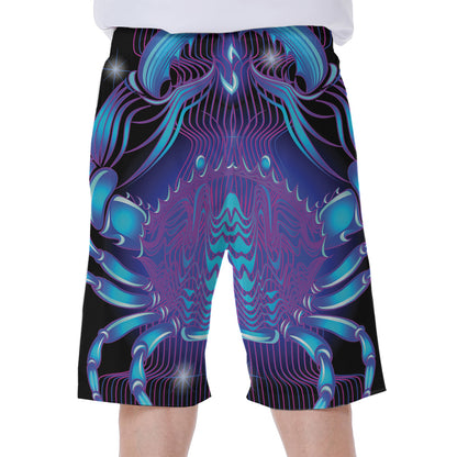 Dark Cancer Zodiac Sign Print Men's Beach Shorts