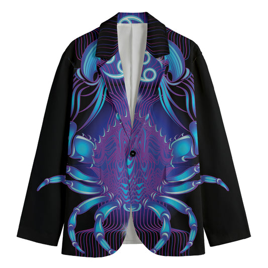 Dark Cancer Zodiac Sign Print Men's Blazer