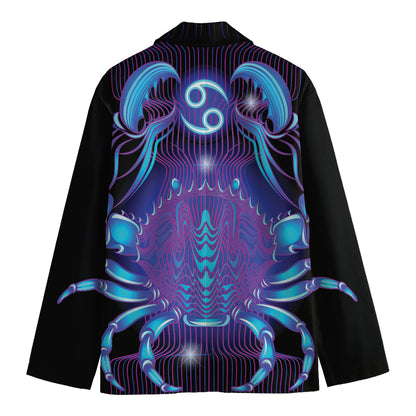 Dark Cancer Zodiac Sign Print Men's Blazer