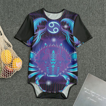 Dark Cancer Zodiac Sign Print Men's Bodysuit
