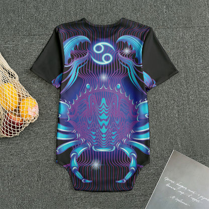 Dark Cancer Zodiac Sign Print Men's Bodysuit
