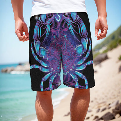 Dark Cancer Zodiac Sign Print Men's Cargo Shorts