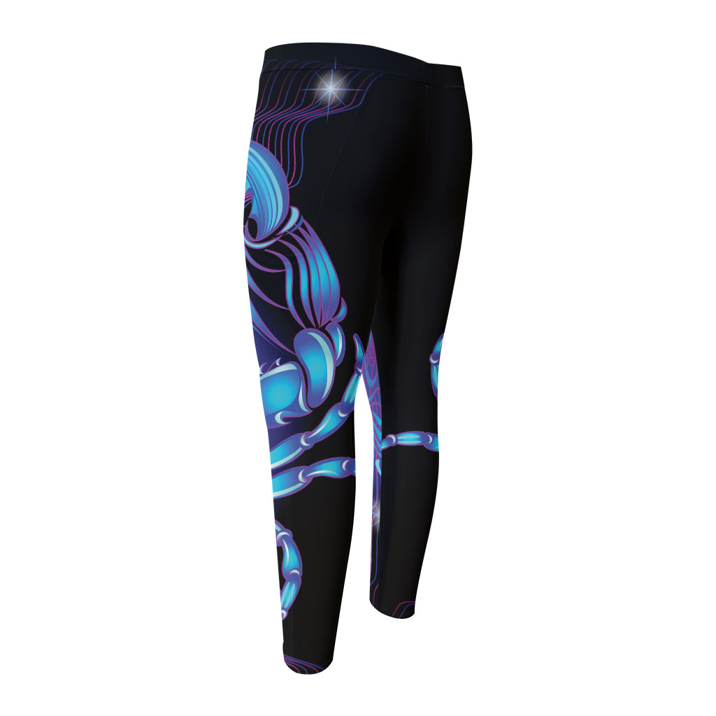 Dark Cancer Zodiac Sign Print Men's Compression Pants