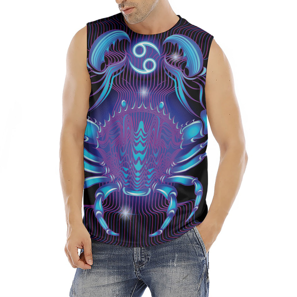 Dark Cancer Zodiac Sign Print Men's Fitness Tank Top