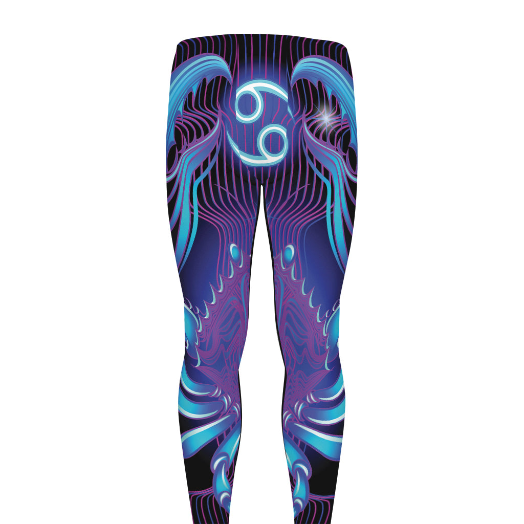 Dark Cancer Zodiac Sign Print Men's leggings