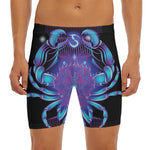 Dark Cancer Zodiac Sign Print Men's Long Boxer Briefs