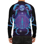 Dark Cancer Zodiac Sign Print Men's Long Sleeve Rash Guard